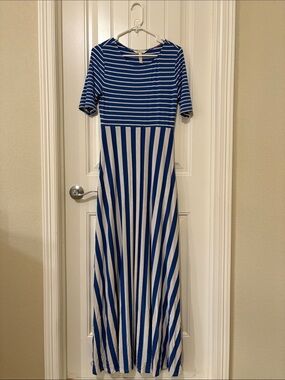 Matilda Jane Blue and White Striped Maxi Dress